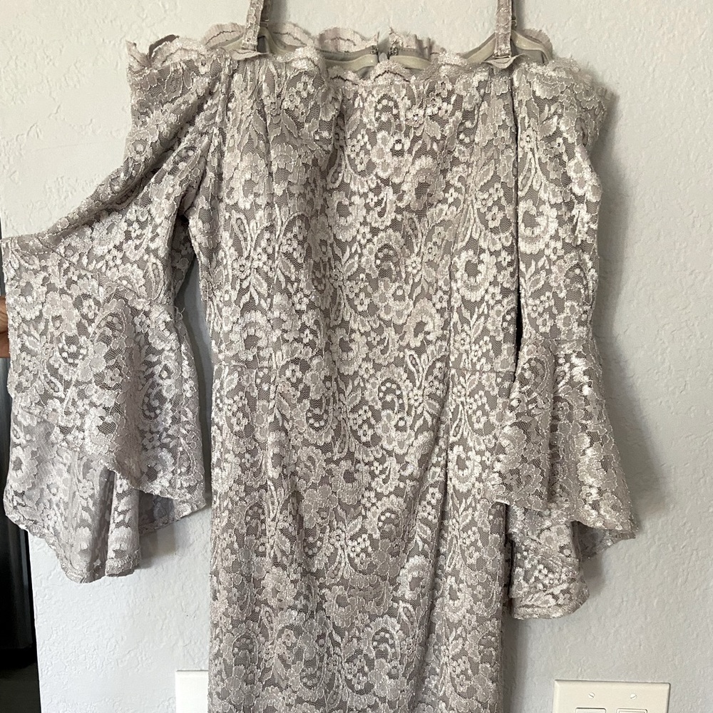 Ankle length silver sparkle dress